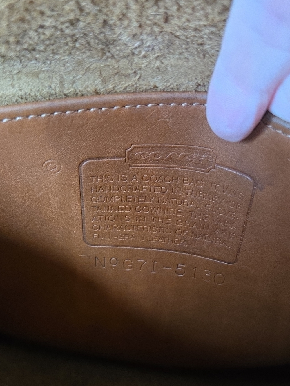 Vintage Coach Station Bag #5130 British Tan Glovetanned Leather Crossbody 90’s - Picture 11 of 15